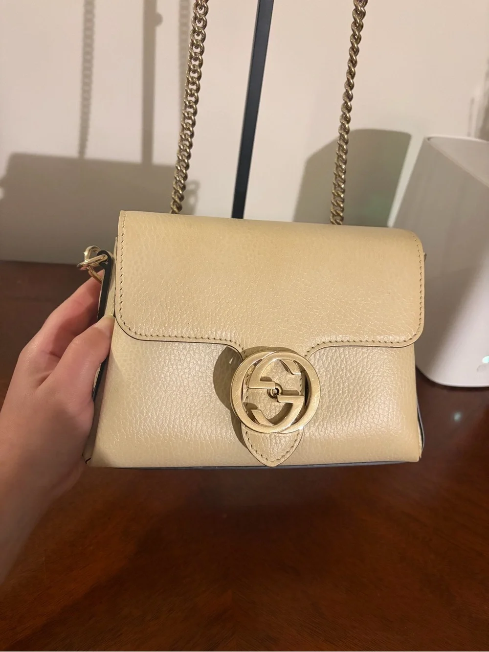 Authentic Gucci Interlocking G Mini Chain Shoulder Bag 607720